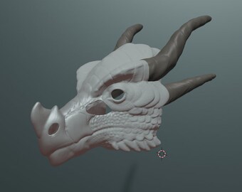 Horned Dragon Mask .STL files for 3D printing
