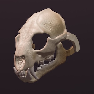 Clouded Leopard Skull Mask .STL files for 3D printing