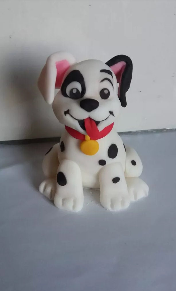 Dalmatian Sugarpaste Dog Fondant Cake Dalmatian Figure Stock Photo