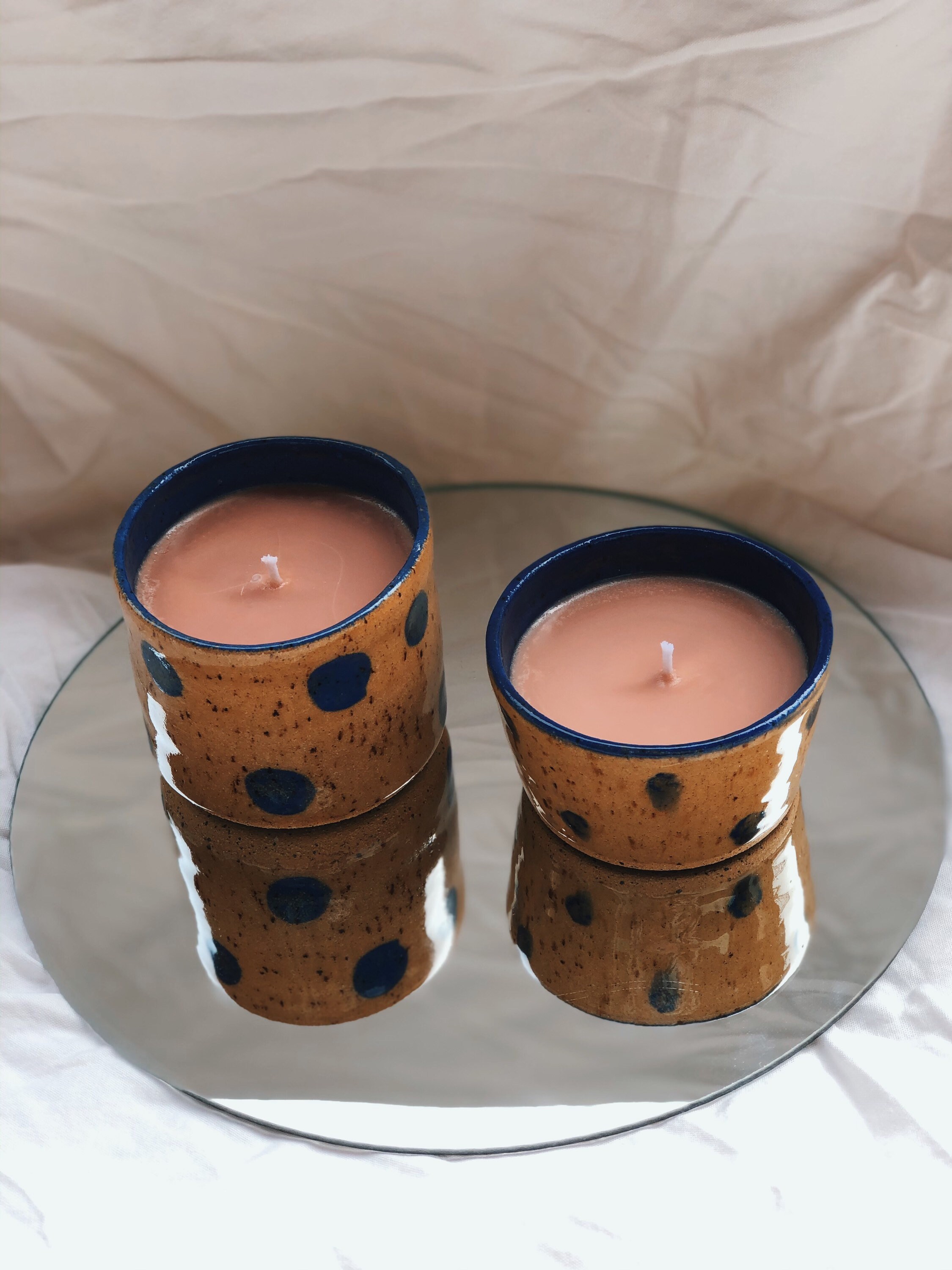 Coffee scented Set of Ceramic candles handmade and poured in Etsy