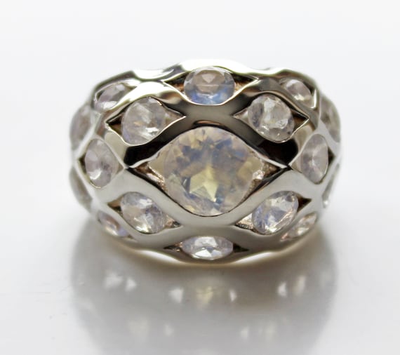 Moonstone Ring - Faceted Gemstone Ring Band - Uniq