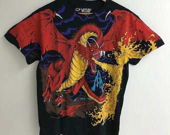Liquid Blue Shirt |Dragon Fire t shirt |All Over Print tshirt |Halloween tee|vintage tshirt|christmas shirt|holiday shirt|graphic shirt|