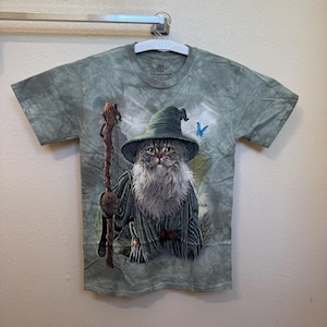 Catdalf T-Shirt: Tie Dye Mountain Cat Gandalf Parody