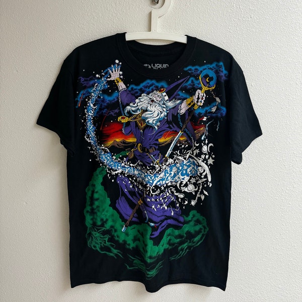 Liquid Blue Shirt, Dark Fantasy, Wizard Black T-Shirt, Wizard Shirt, Weihnachtsshirt, Neujahrsshirt, Urlaubsshirt, Weihnachtsgeschenk, Ostershirt