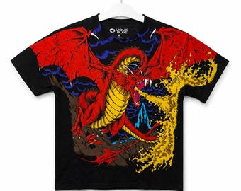 Liquid Blue Shirt | Dragon Fire | Allover-Print | Travis Scott Shirt | Halloween Shirt | Vintage Shirt | Weihnachts Shirt | Festtags Shirt | Geburtstagsgeschenk