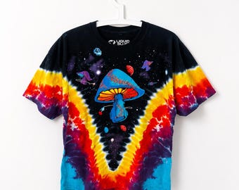 Psychedelisches Pilz-Tie-Dye-Shirt: Trippy-Space-Grafik-T-Shirt