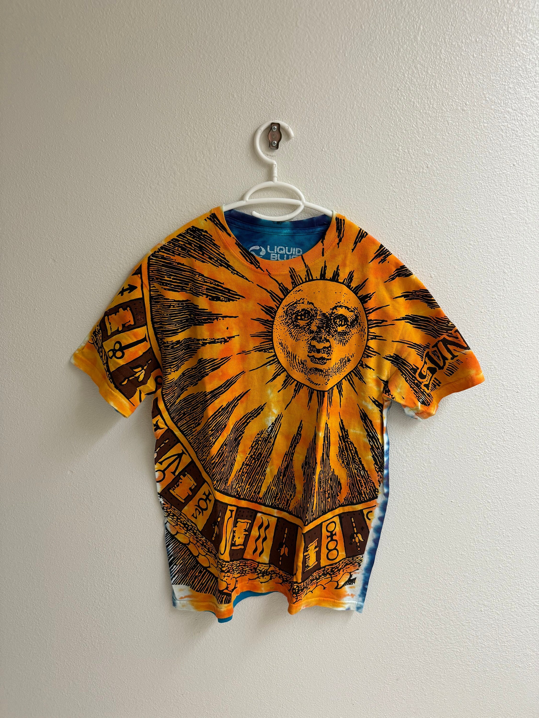Liquid Blue| Sun Moon| Tie-dye T-shirt| Allover Print|nature