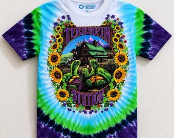 Dankbar tot Schildkröte Station Tie Dye T-Shirt, Schädel Rosen Shirt, dankbar tot Vintage T-Shirt, dankbar tot Schildkröte Shirt, Urlaub Geschenk Shirt