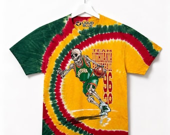 Lithuania Drivin' Tie-Dye T-Shirt,1996 basketball shirt,grateful dead skull tee,Skeleton Slam Dunk Olympics 90s Tee