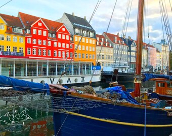 ship at Nyhavn photo print - original - limited edition - Denmark - Copenhagen - Scandinavia - colorful - travel photography - art photo