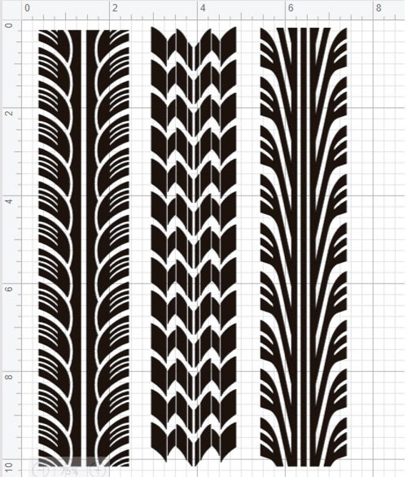 Re-usable Tyre Track Stencils Decor Arts and Crafts Paint DIY | Etsy