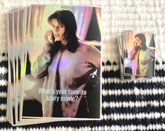 Wat is je favoriete enge film? Holografische vinylsticker Sydney Prescott in Scream