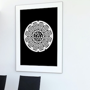 Manhole cover United States minimalist poster