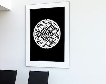 Manhole cover United States minimalist poster