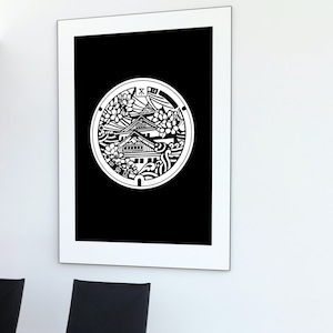 Manhole cover Japan minimalist poster