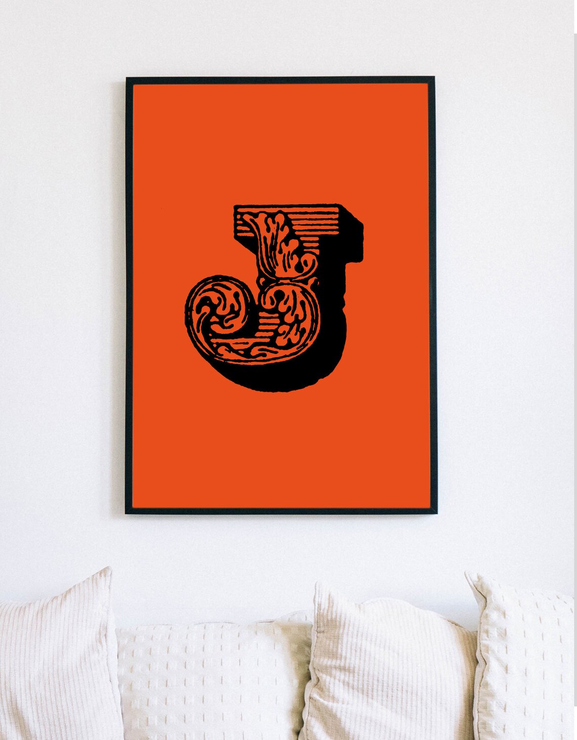 Alphabet Posters, Letter J, Typographic Poster, Orange Poster, 1970s ...