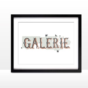 Mosaic from Paris, mosaic, French, lettering, architectural illustration, galerie, gallery, Paris, antique
