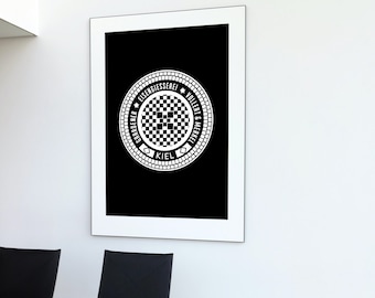 Manhole cover Germany minimalist poster