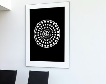 Manhole cover Jordan minimalist poster