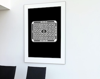 Manhole cover Greece minimalist poster