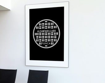 Manhole cover Spain minimalist poster