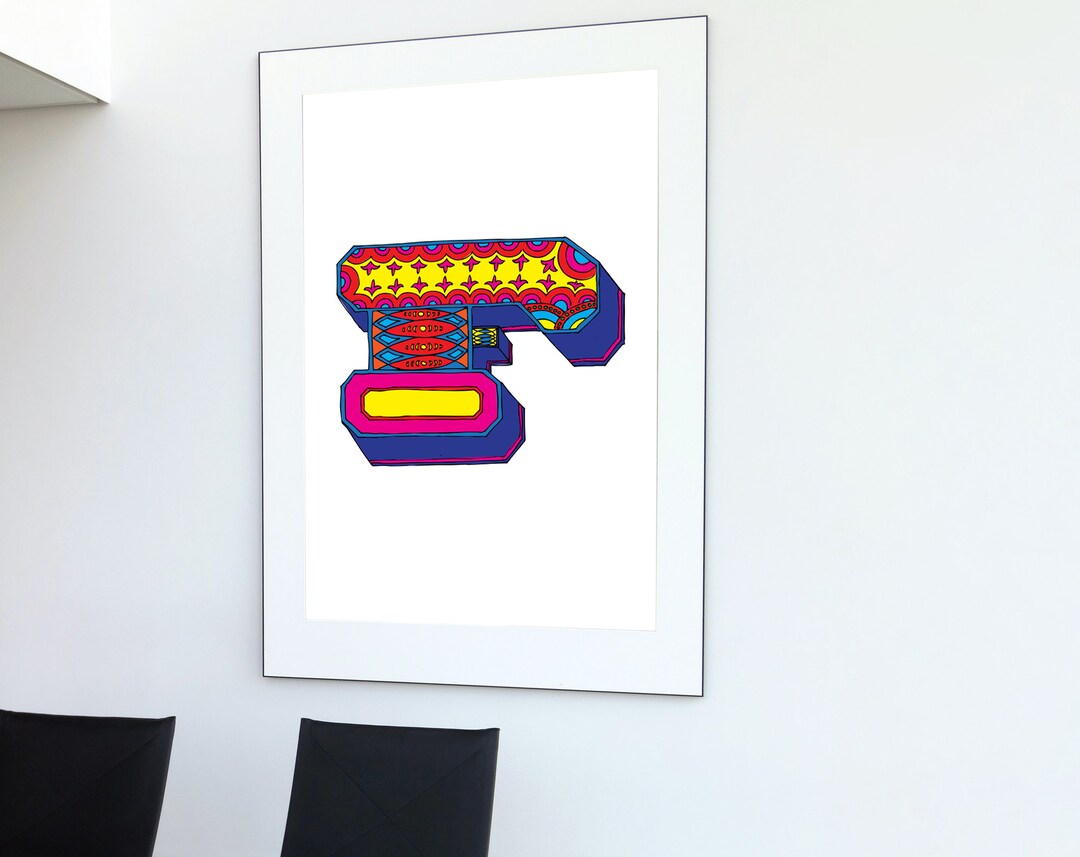 Letter F Illustration Poster - Etsy