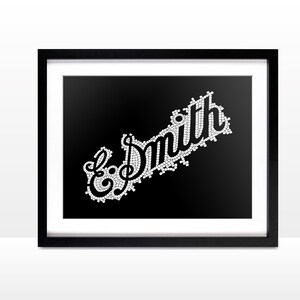 Mosaic E. Smith, mosaic, black and white, lettering, mosaic lettering, Victorian mosaic, architectural lettering