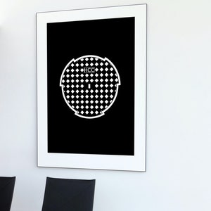 Manhole cover New Zealand minimalist poster