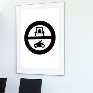 Old German road sign illustration, deutsches Strassenschild, Verkehrszeichen, Durchfahrt verboten, vintage sign, quirky