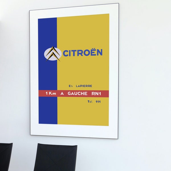 Vintage style, Citroën, poster, affiche ancienne, old logo, French style, typography, typographic poster, vintage car, classic car