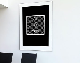 Manhole cover Portugal minimalist poster