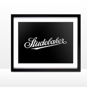 Studebaker poster, Studebaker, American, vintage car, automobile history, old logo, script, classic car