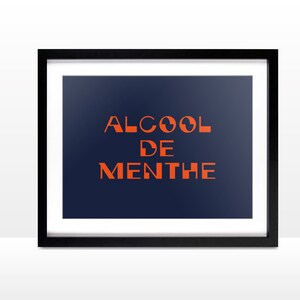 Alcool de Menthe, lettering, typographic, typeface, French, vintage lettering, French poster