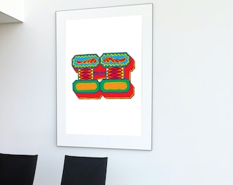 Letter H Illustration Poster