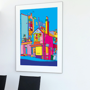 Colourful hand drawn Brighton illustration