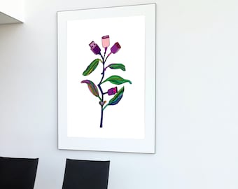 Connectivity plant illustration, connectivity, USB hub, computer tech poster