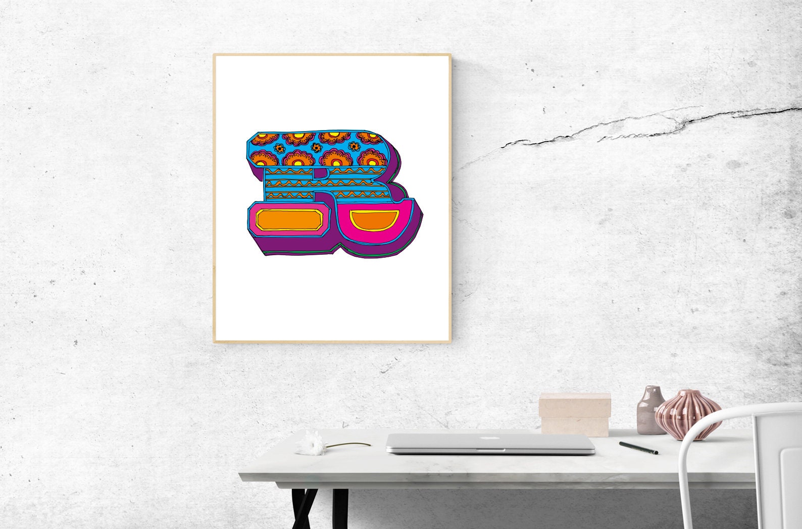 Letter R Illustration Poster - Etsy