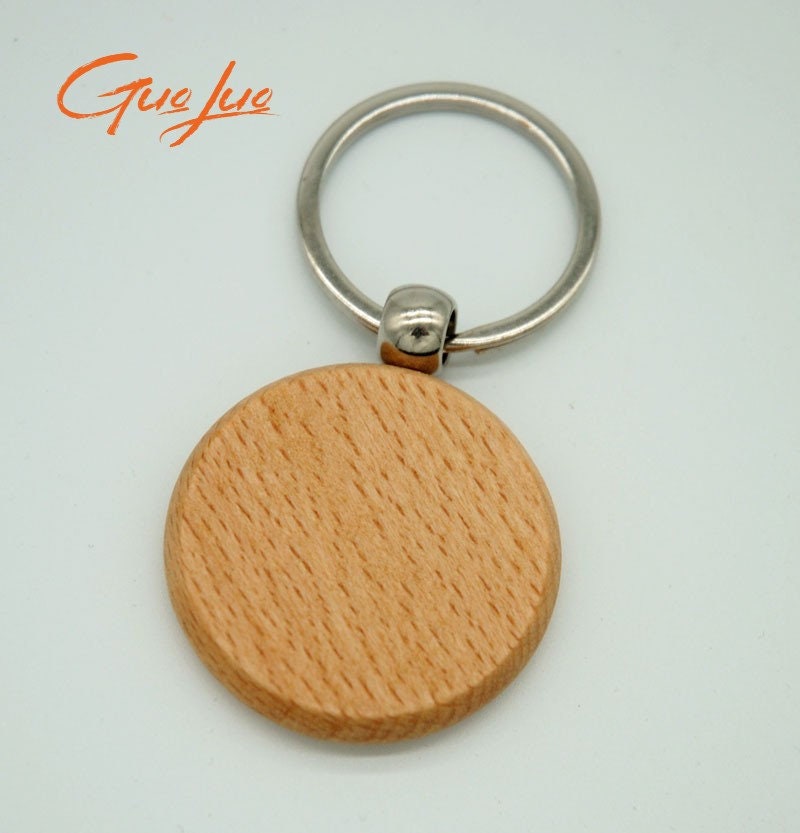 20pcs Wood Keychain Blank Round Rectangle Wooden Key Chain Etsy