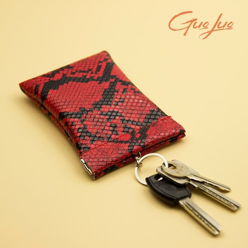 Coin Purse Women Men Small Money Change Bag Card Holder Gifts NEW Fashion Snakeskin Pattern Leather Long Pocket Key Wallet Leather Keyring