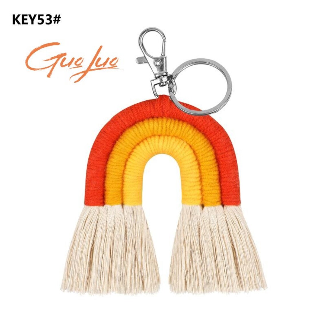 Lovely Weaving Rainbow Keychains for Women Boho Handmade Key Etsy