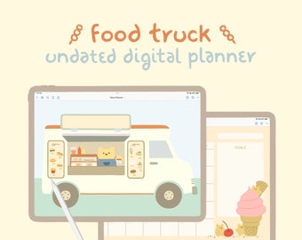 Teddy's Food Truck: Undated Digital Planner for Goodnotes | Cute Digital Planner with Monthly, Weekly, & Daily Templates