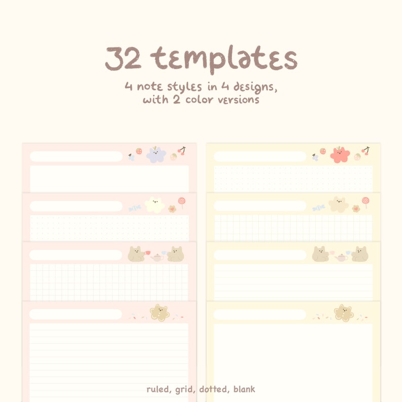 Cute Digital Note Templates: Sweet Surprise | for Goodnotes, iPad ...