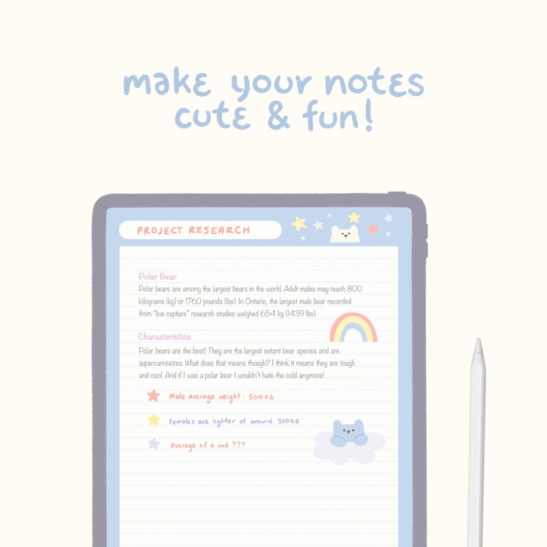 Cute Digital Note Templates: Dreamy Days for Goodnotes Ipad - Etsy
