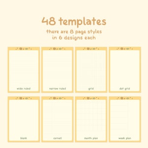 Cute Beige Digital Notebook Template: Woodland | Goodnotes, Samsung Notes | Cute Bear & Frog Stickers | Kawaii Planner, Journal, Diary image 4
