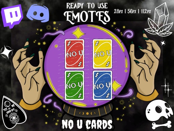Twitch Emotes // No U Reverse Uno Card Emote for Streamers