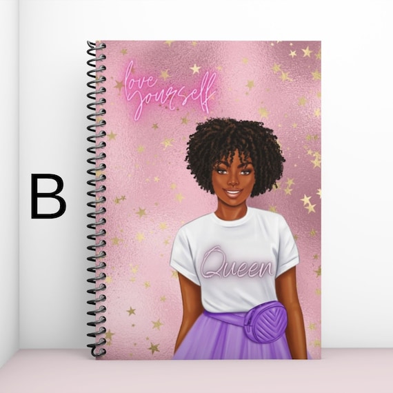 A4 Happy planner black girl afro classic printable cover Stationary