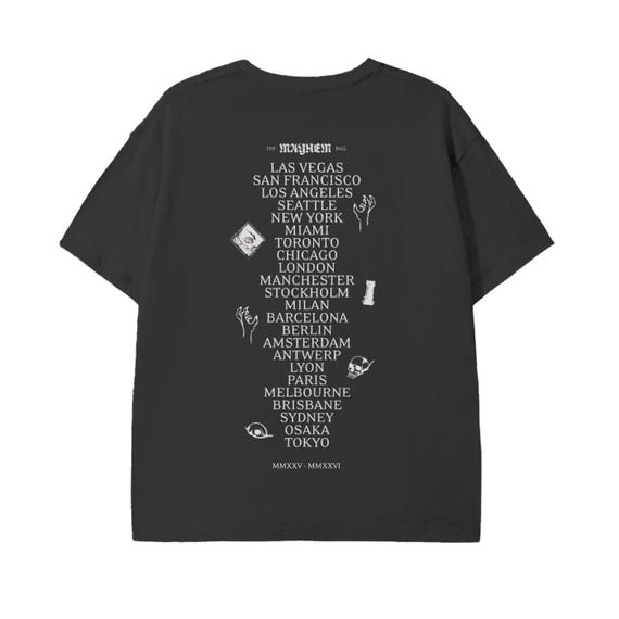 Lady Gaga - the Mayhem Ball Tour Date T-shirt - 180 GSM - Etsy Canada