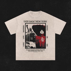 Lady Gaga Mayhem Ball Tour - Toronto - Acid Wash Oversize T-shirt