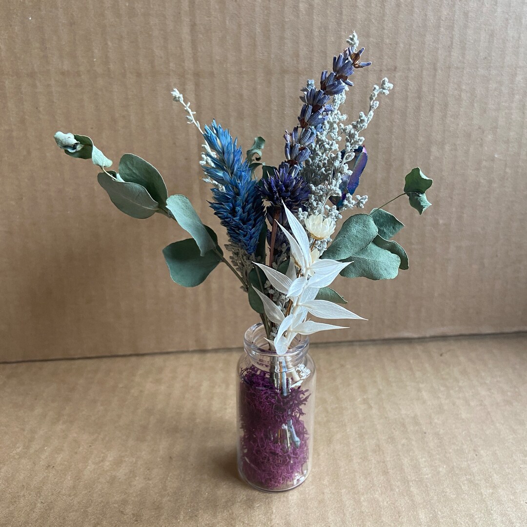Miniature Dried Flower Bouquets in a Glass Jar. Pink. Venus / Aphrodite