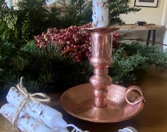 A. Yule set. Vintage candlestick w.  3 Yuletide dressed outdoor candles and herbs. Ritual, pagan, druid witch. Solstice. Manifestation Kit.